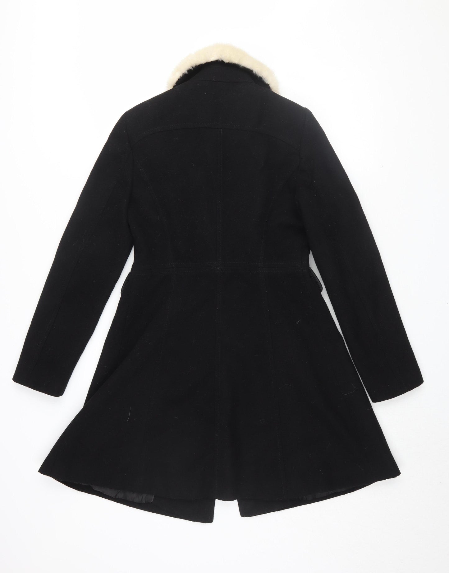 Miss Selfridge Women's Black Long Overcoat, Size 6