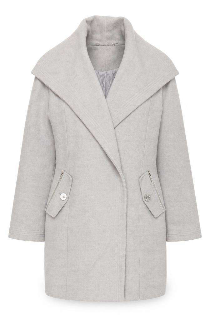 Front view of Lipsy Women Beige Mid-Length Coat UK 12
