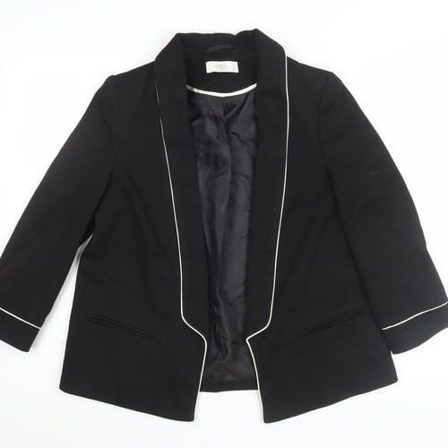 Wallis Women's Black Blazer UK 12, Shawl Lapel, Lined