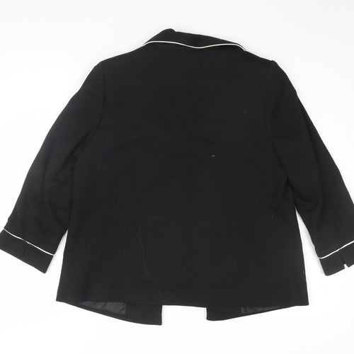 Wallis Women's Black Blazer UK 12, Shawl Lapel, Lined