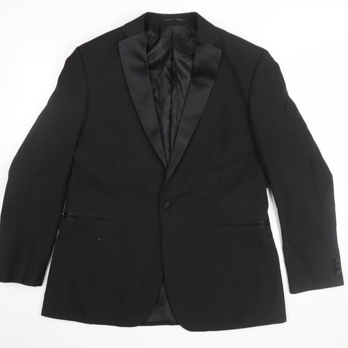 Occasions Men's Black Blazer, Regular Fit, 42R Chest