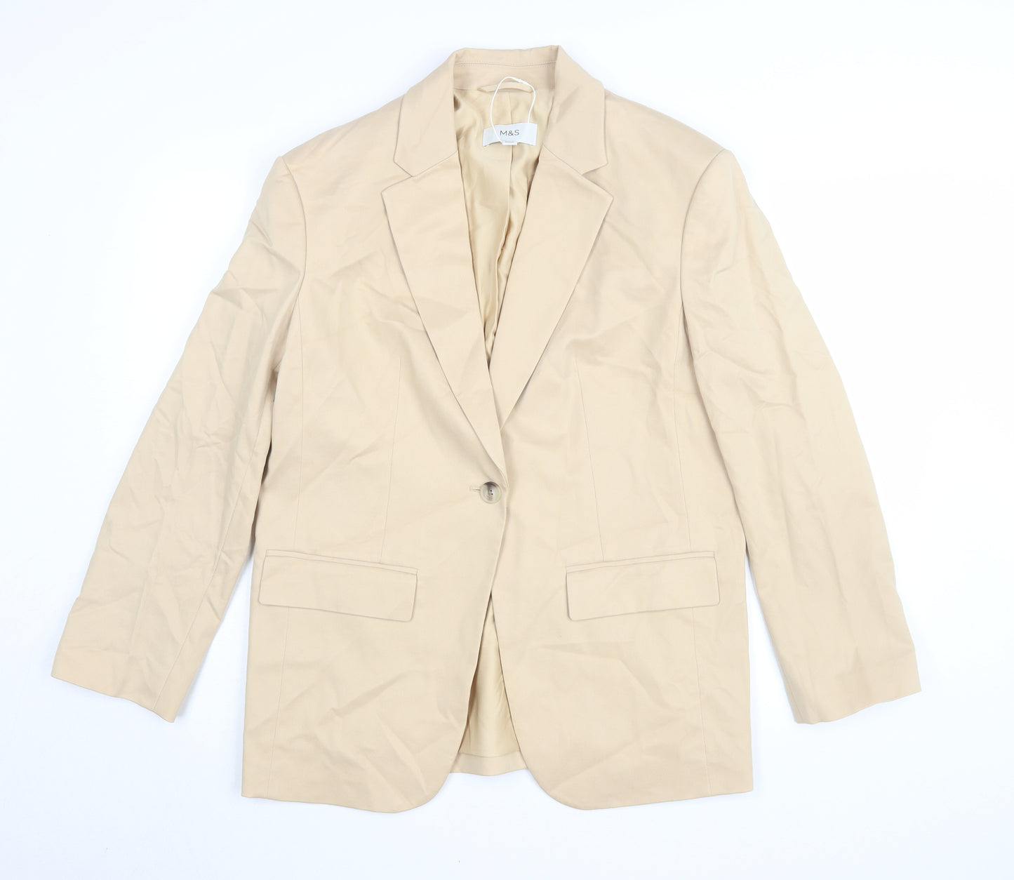 Marks and Spencer Women's Beige Suit Jacket Size 12