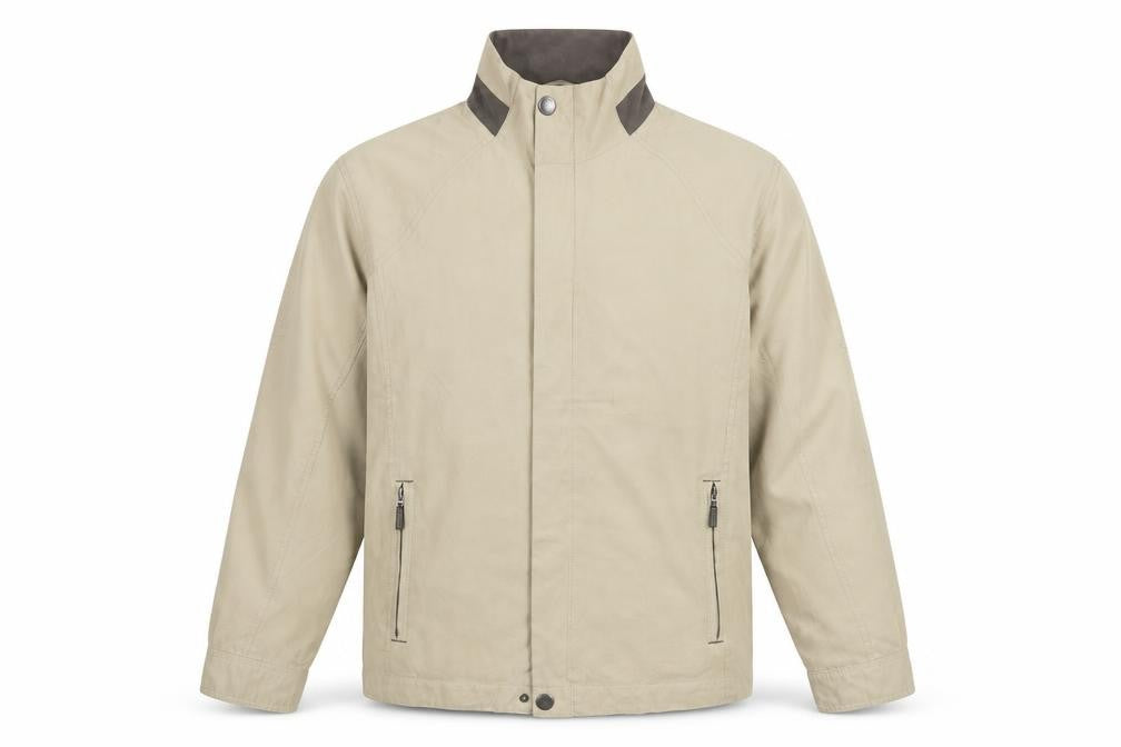 Front view of Viacortesa Men's Beige Windbreaker Jacket M