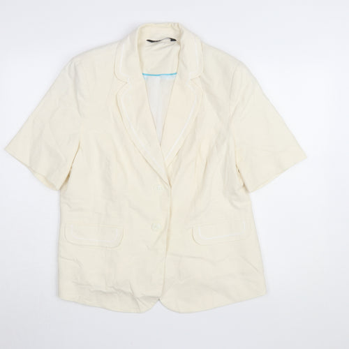 Bm Collection Beige Short Sleeve Women's Blazer Size 18