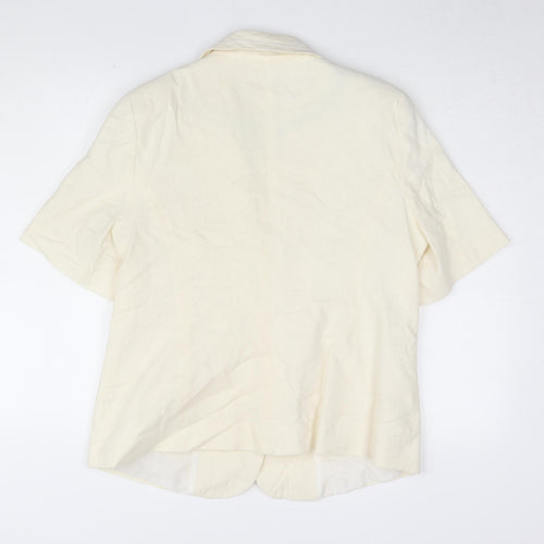 Bm Collection Beige Short Sleeve Women's Blazer Size 18