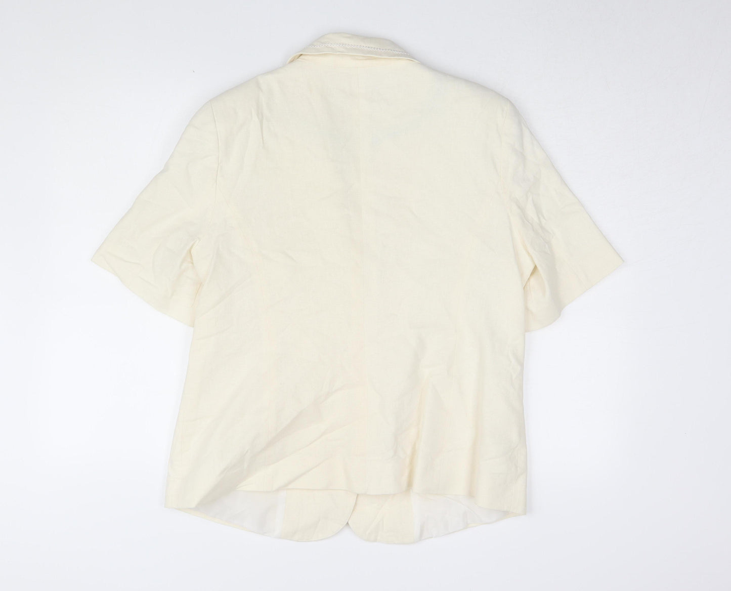 Bm Collection Beige Short Sleeve Women's Blazer Size 18