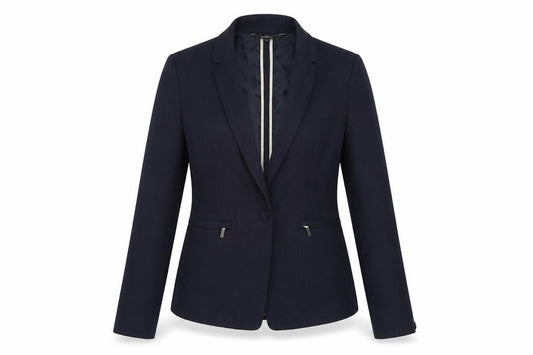 Front view of Next Women's Blue suit jacket, size 10