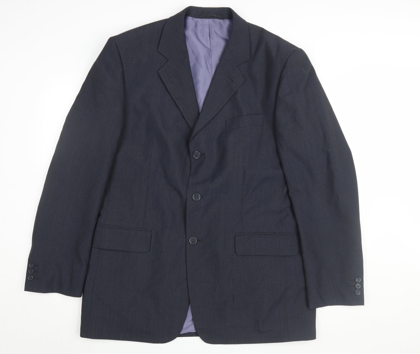 Genesis Men's Black Blazer, 42L, Single-Breasted, Long