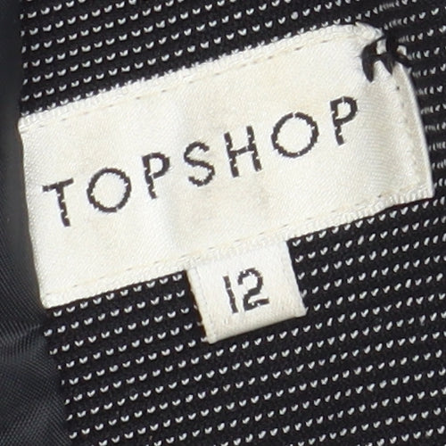 Topshop Women's Black Blazer Size 12 Classic Workwear