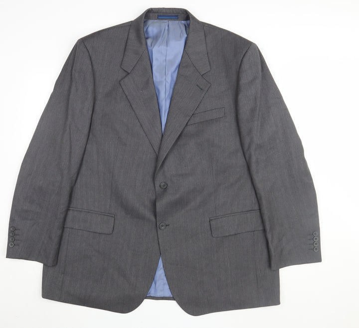 Mansize Men's Grey Blazer, Size 48R, Classic Wool Blend