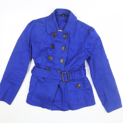 Marks and Spencer Women's Blue Belted Trench Jacket Size 12