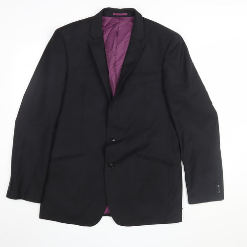 Next Men's Black Blazer - Size 42R, Formal Wool Blend