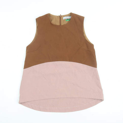 Beyond The Vines Women's Brown Colourblock Blouse UK 8