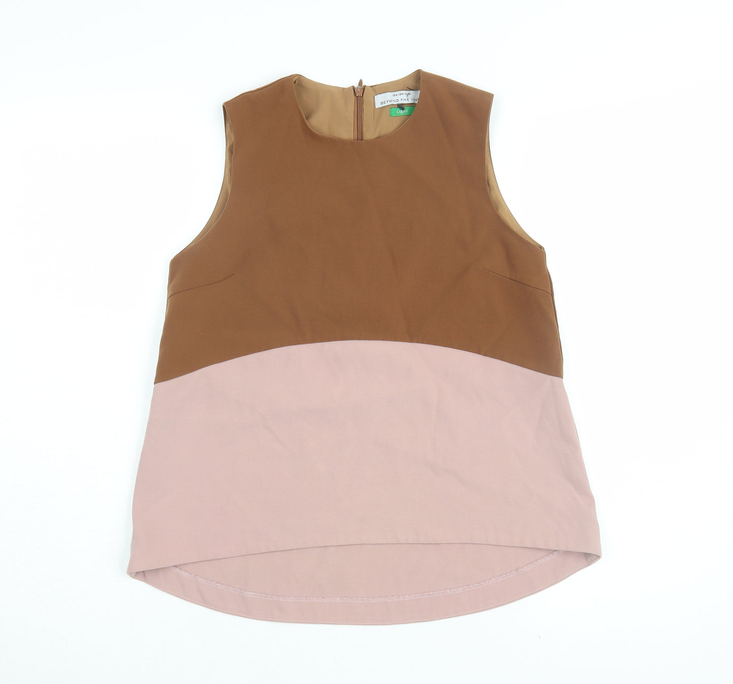 Beyond The Vines Women's Brown Colourblock Blouse UK 8