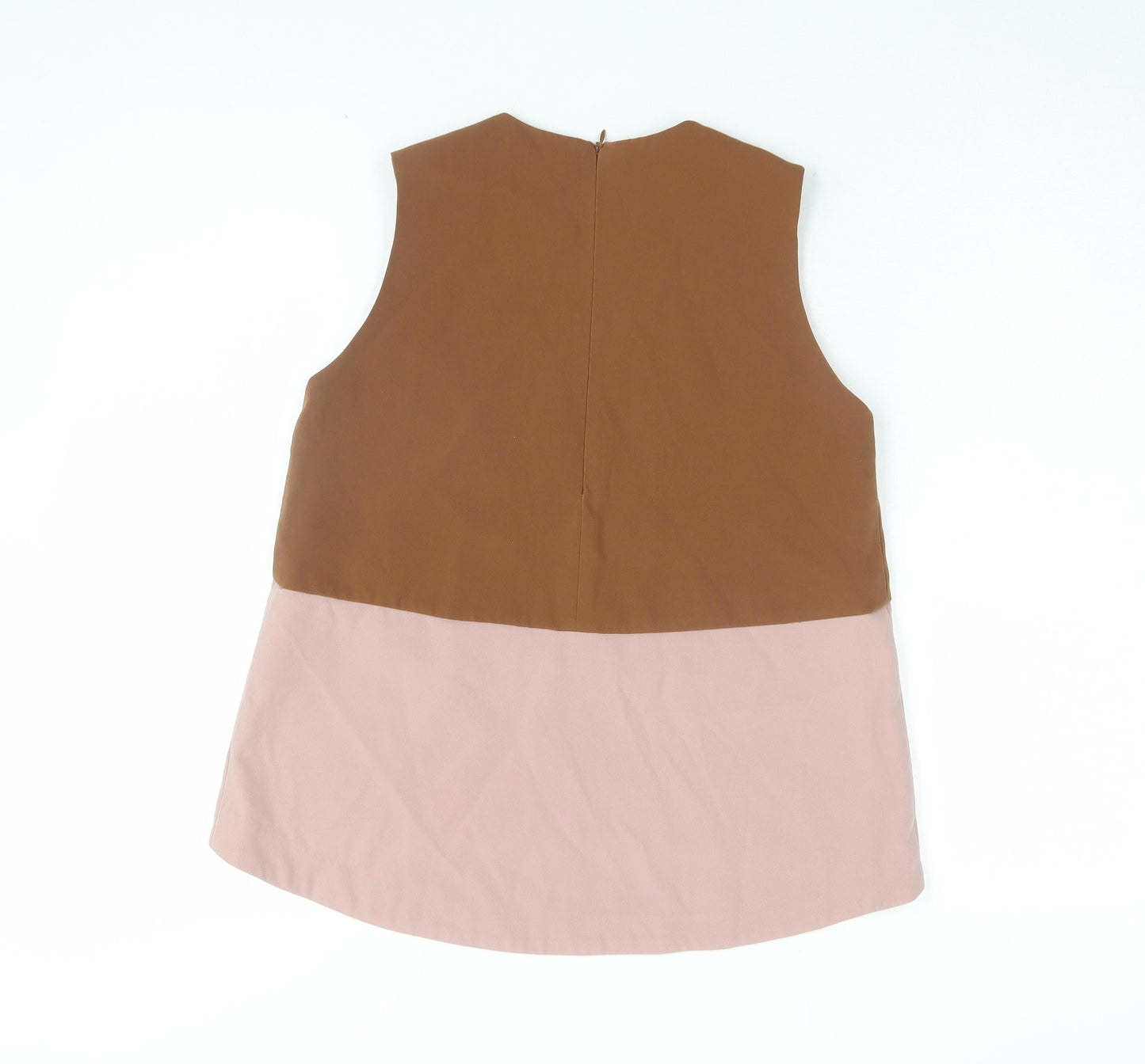 Beyond The Vines Women's Brown Colourblock Blouse UK 8