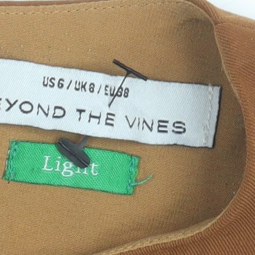 Beyond The Vines Women's Brown Colourblock Blouse UK 8