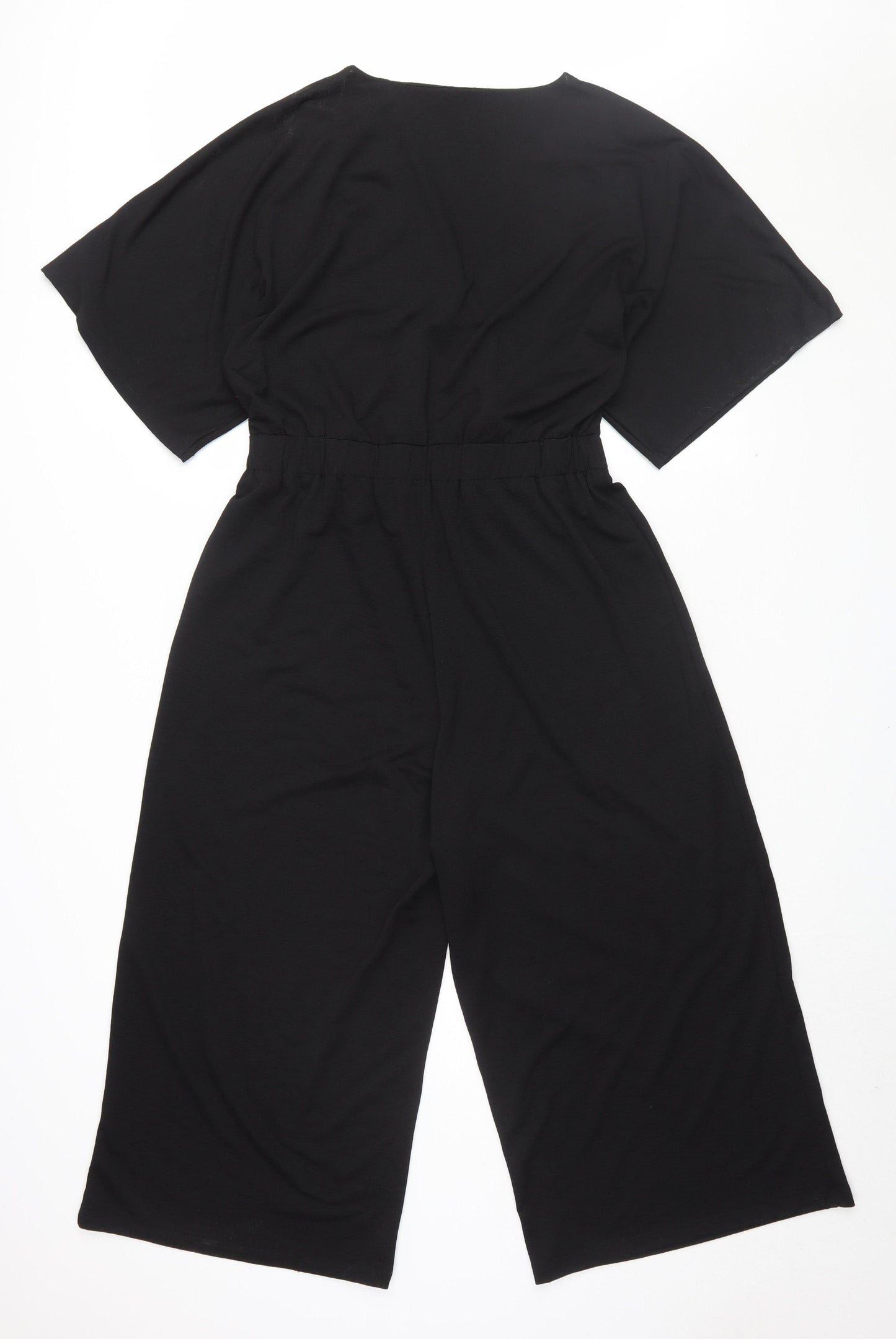 Next Women's Black Jumpsuit, V-Neck, UK 12, Casual Wide-Leg