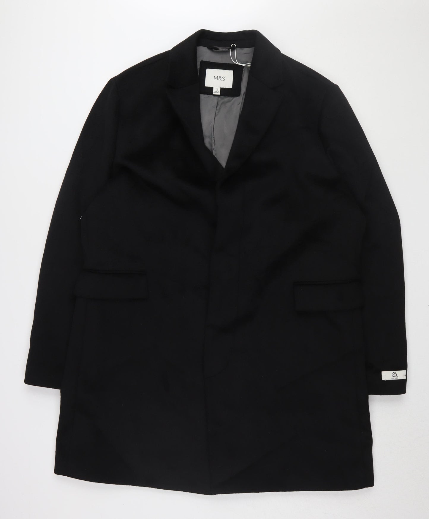 Marks and Spencer Men's Black Overcoat 2XL Regular