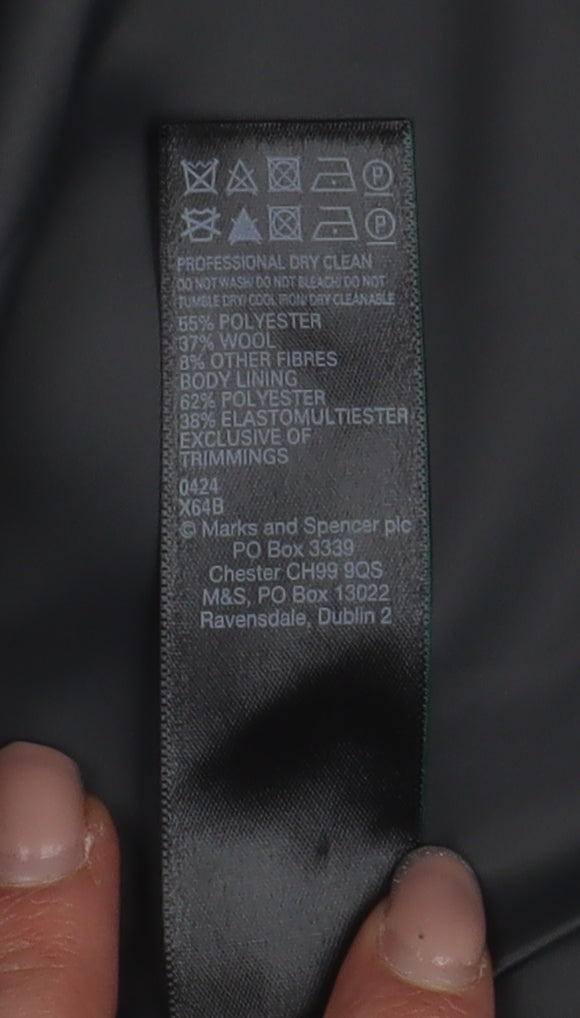 Marks and Spencer Men's Black Overcoat 2XL Regular