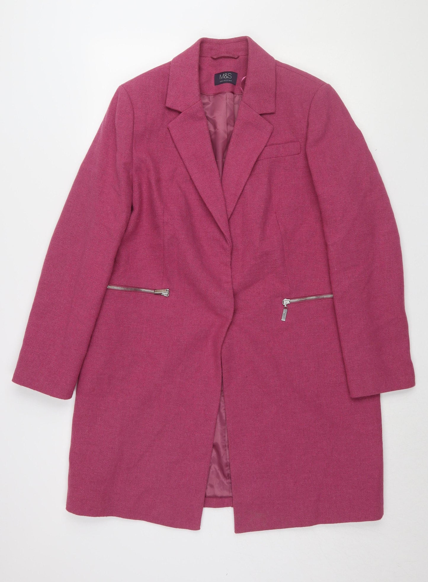 Marks and Spencer Pink Women's Mid-Length Coat