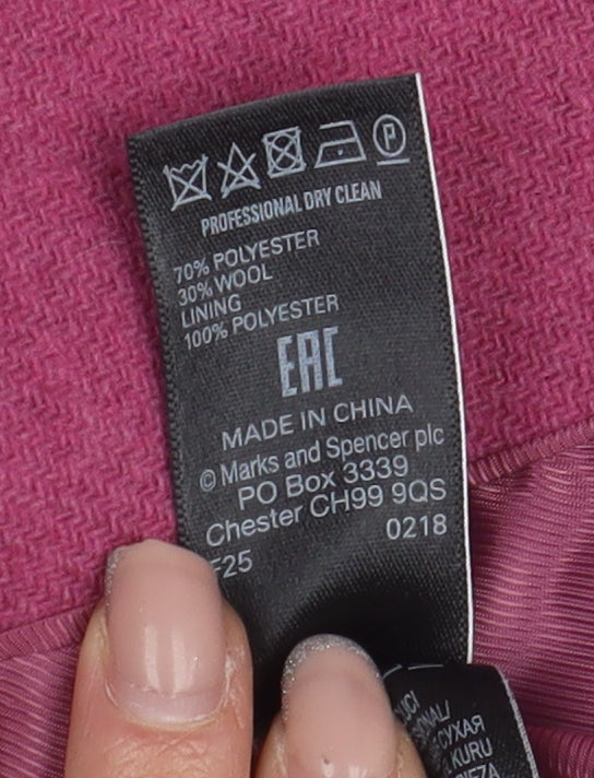 Marks and Spencer Pink Women's Mid-Length Coat