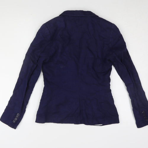 H&M Women's Blue Blazer, Size 8, Lined, One-Button