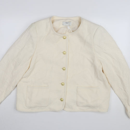 M&S Women's Ivory Basic Jacket Size 20