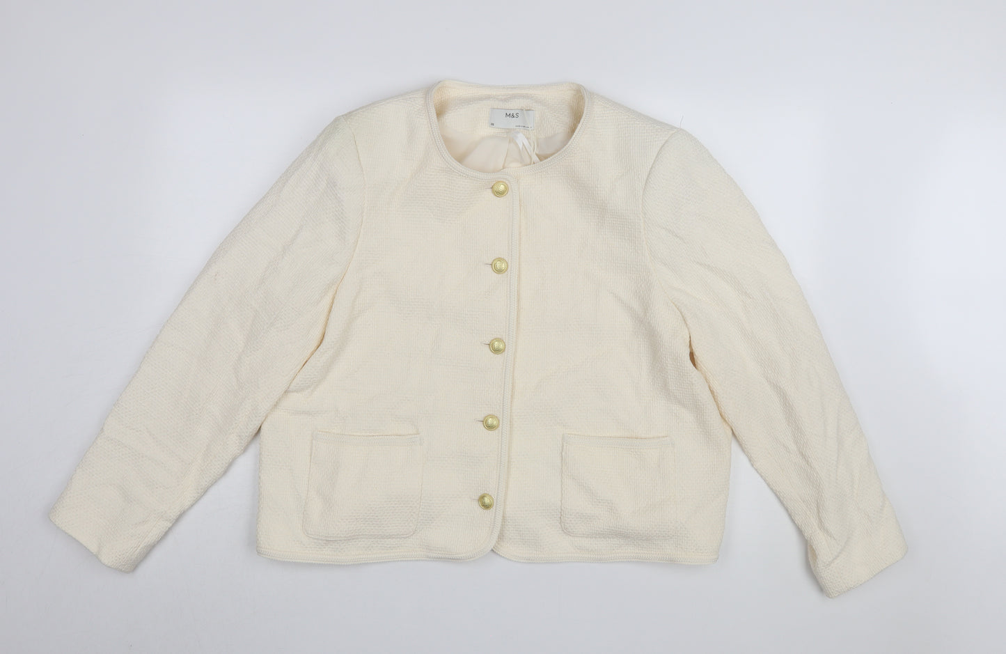 M&S Women's Ivory Basic Jacket Size 20