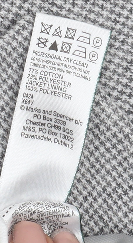 Marks and Spencer Grey Check Men's Blazer, 42, Regular Fit