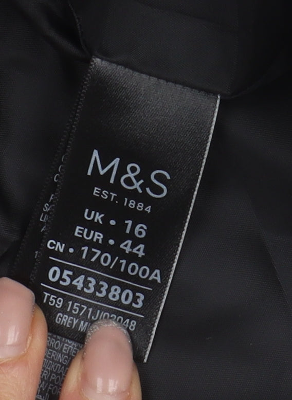 Marks and Spencer Women Grey Check Suit Jacket Size 16