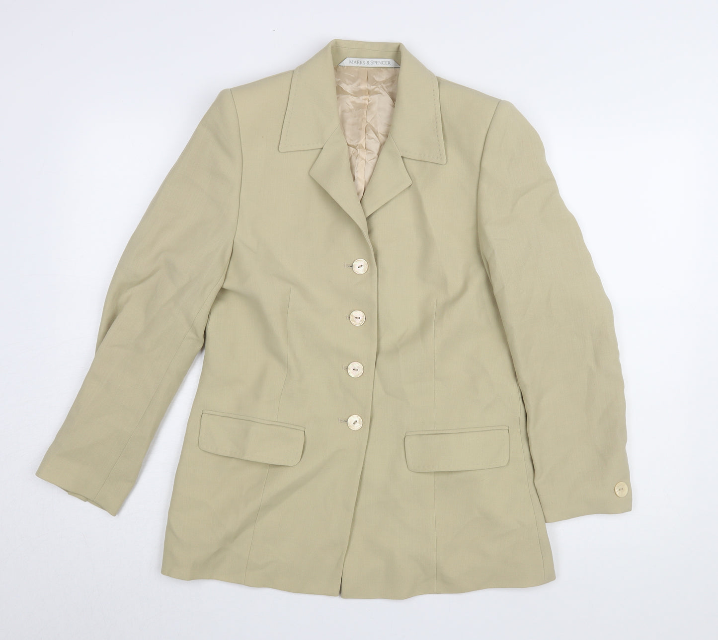 Marks and Spencer Women's Beige Wool Blazer Size 10