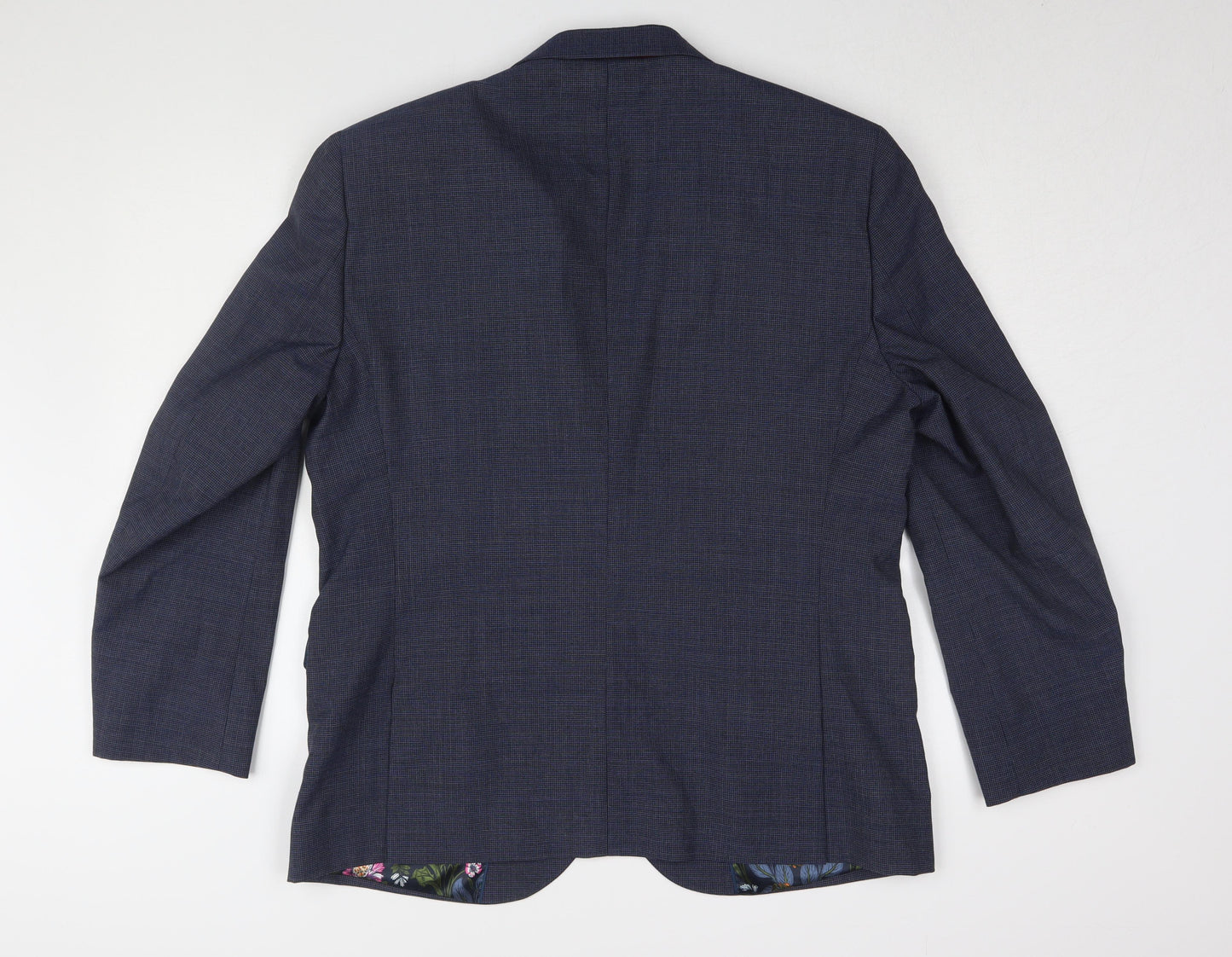 Next Men's Blue Wool Blazer, Size 44S, Double-Vented