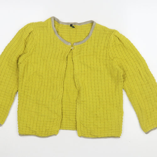 Stile Benetton Women's Yellow Cardigan, S, Chunky-Knit