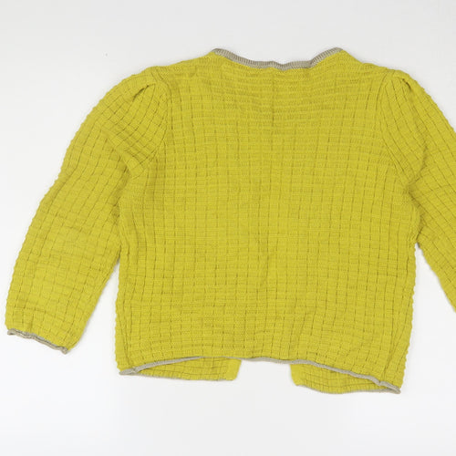 Stile Benetton Women's Yellow Cardigan, S, Chunky-Knit