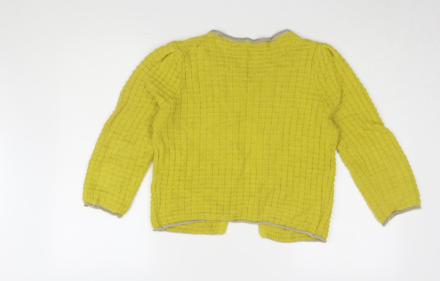 Stile Benetton Women's Yellow Cardigan, S, Chunky-Knit