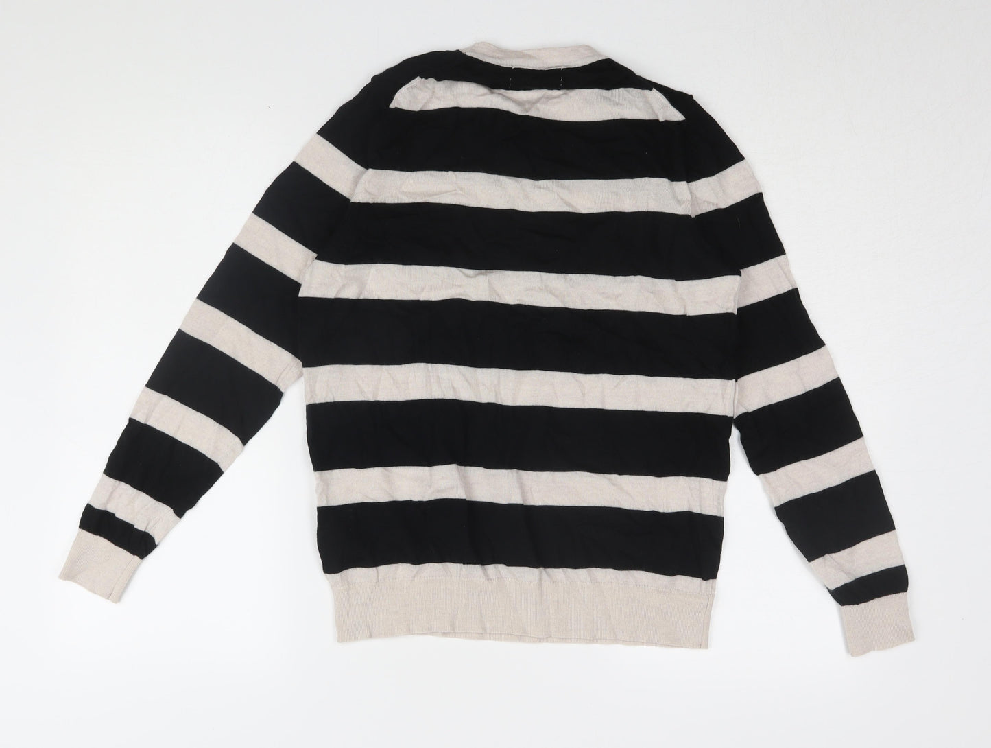 Marks and Spencer Women's Black Striped Jumper Size 12