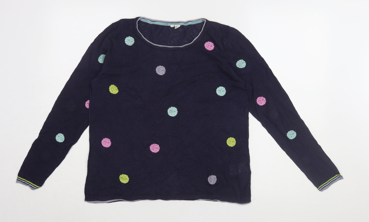 White Stuff Women's Multicoloured Jersey Top Size 14