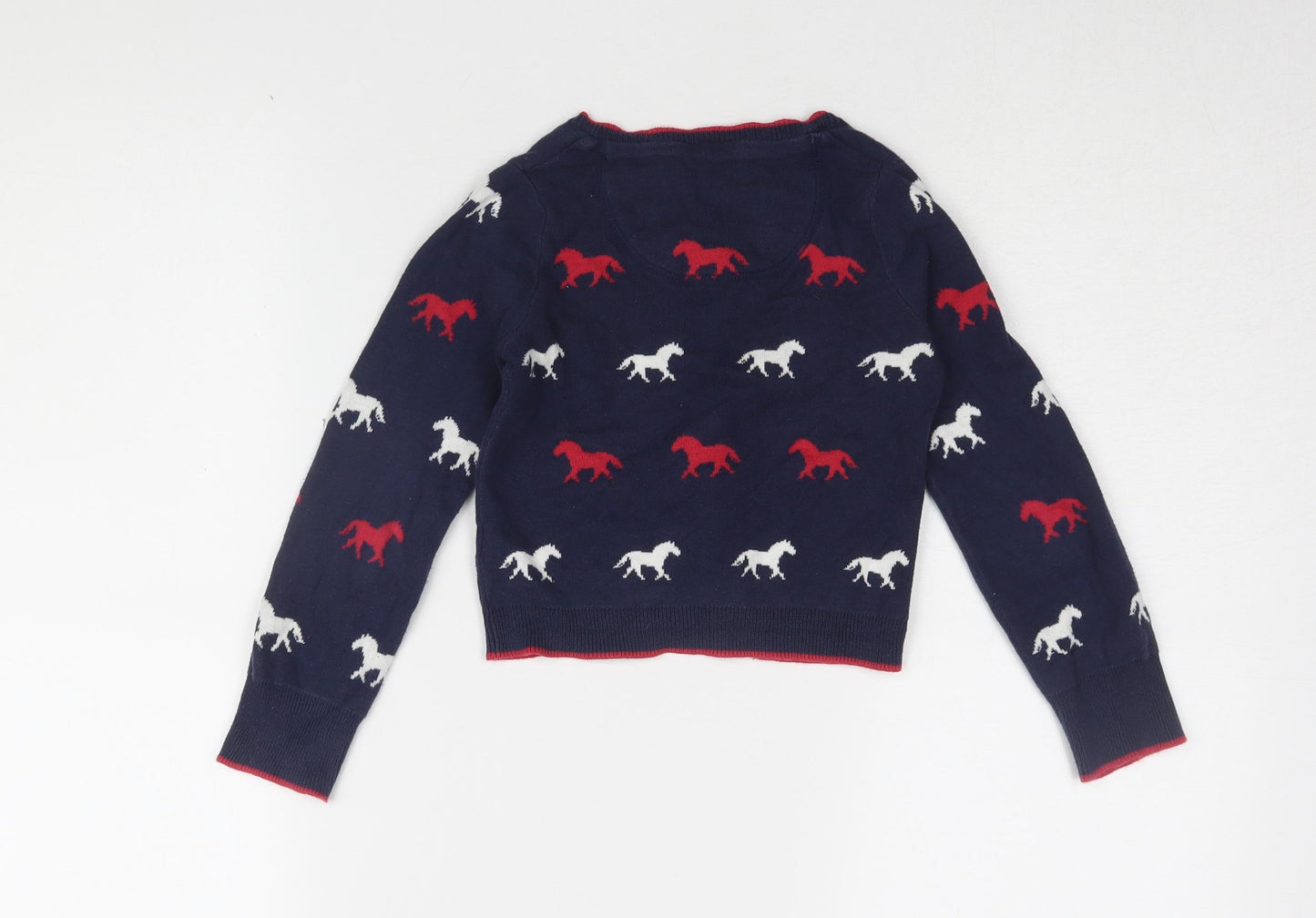 J Jeans Girls Blue Animal Cardigan 5-6 Years Cotton Knit