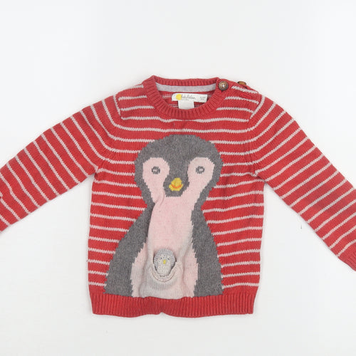 BabyBoden Unisex Red Penguin Jumper 18-24M Long Sleeve Knit