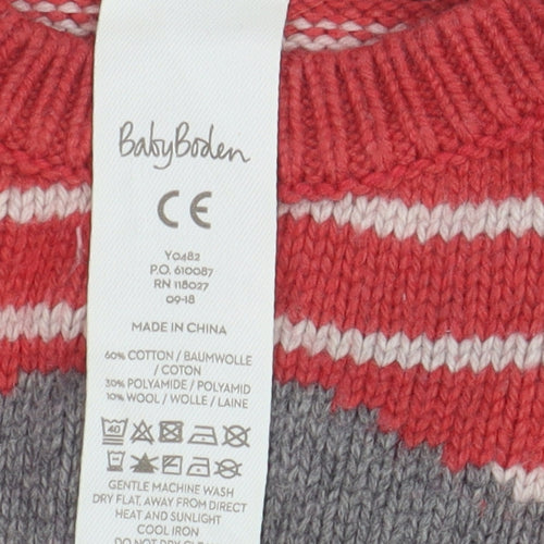 BabyBoden Unisex Red Penguin Jumper 18-24M Long Sleeve Knit