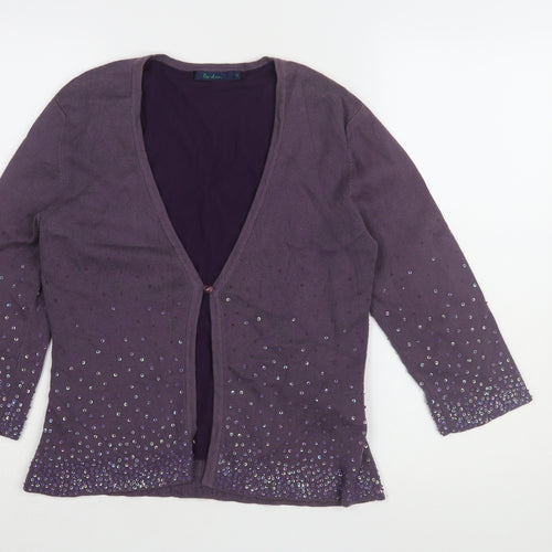 Boden Women's Purple Sequin Cardigan Size 12