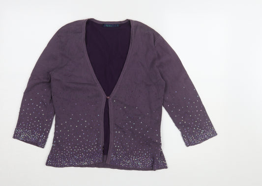 Boden Women's Purple Sequin Cardigan Size 12