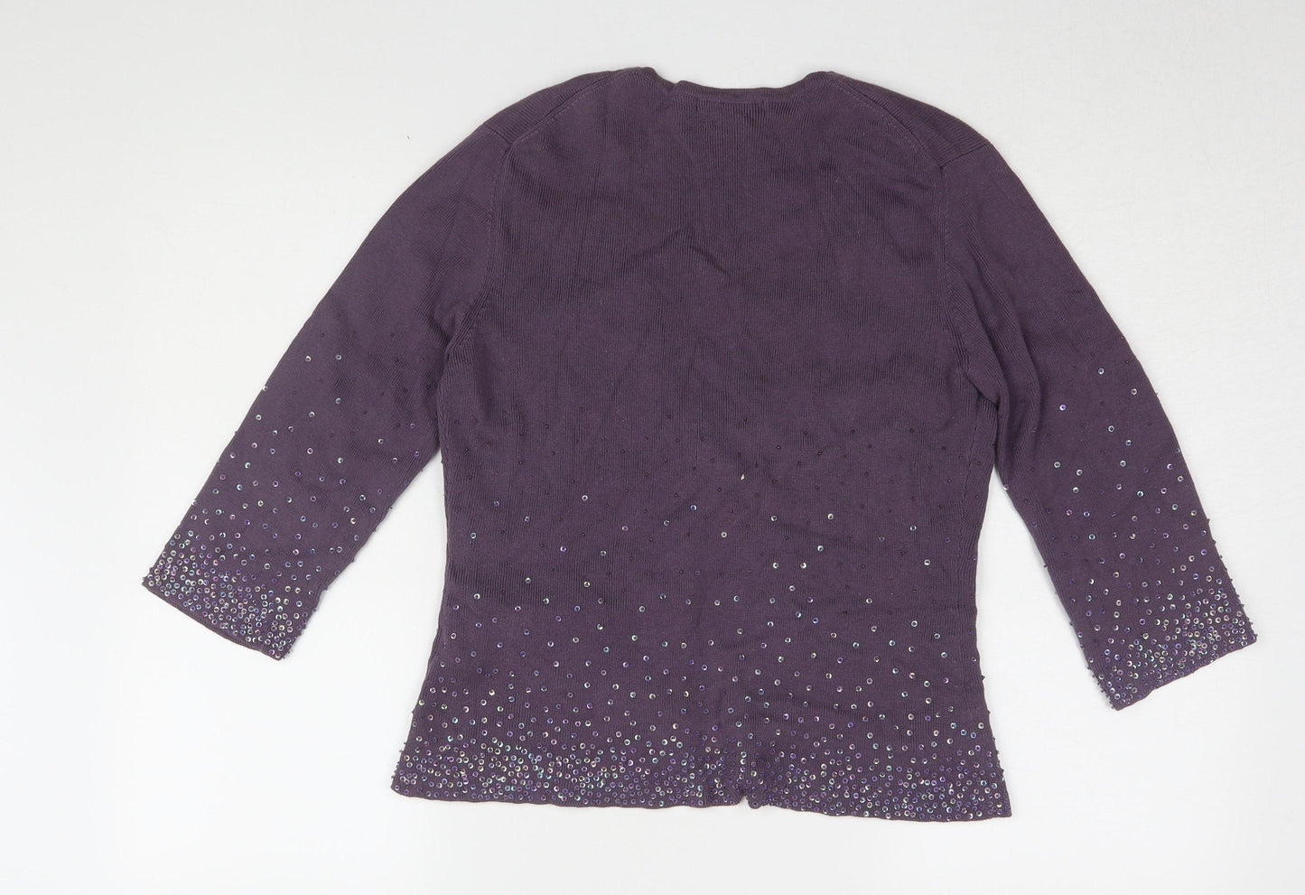 Boden Women's Purple Sequin Cardigan Size 12