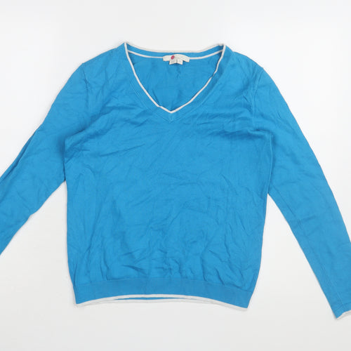 Boden Women's Blue V-Neck Pullover Jumper XS