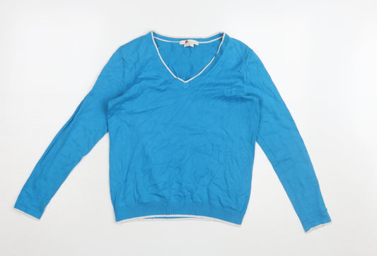 Boden Women's Blue V-Neck Pullover Jumper XS