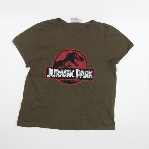Jurassic Park Unisex Green Crew T-Shirt Size 16