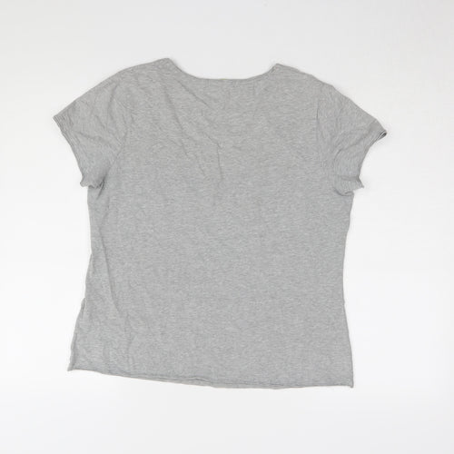 Boden Women's Grey Scoop Neck T-Shirt Size 16