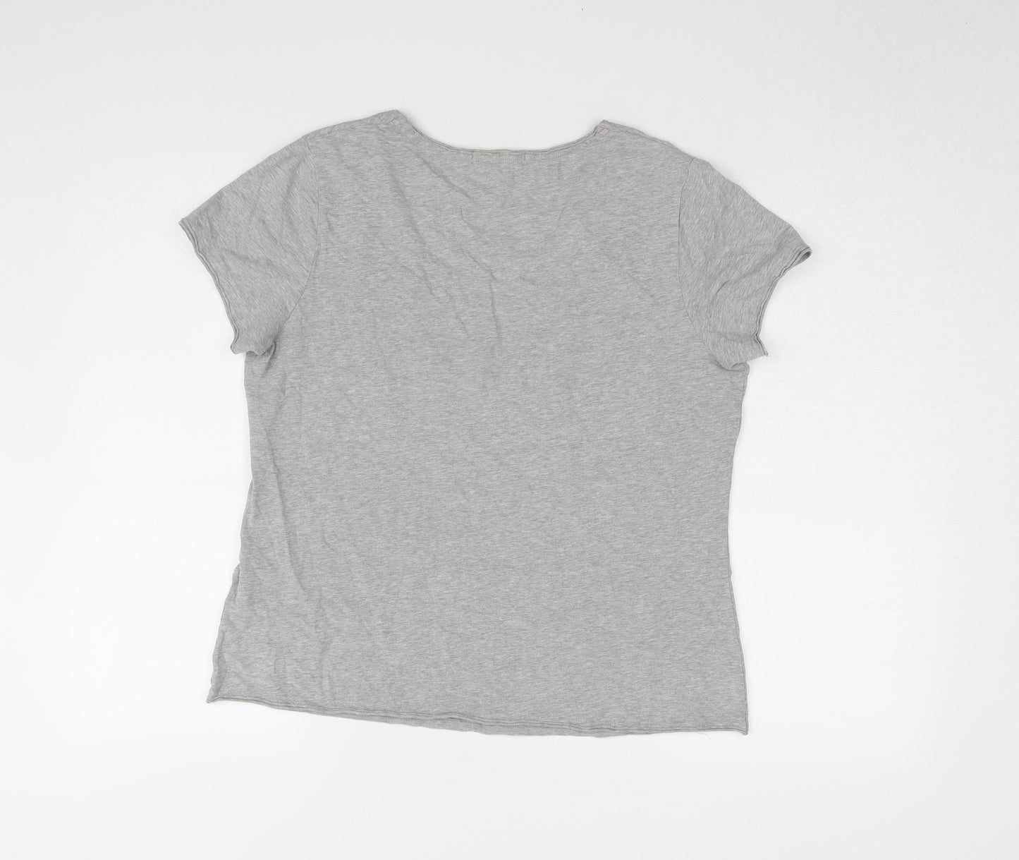 Boden Women's Grey Scoop Neck T-Shirt Size 16