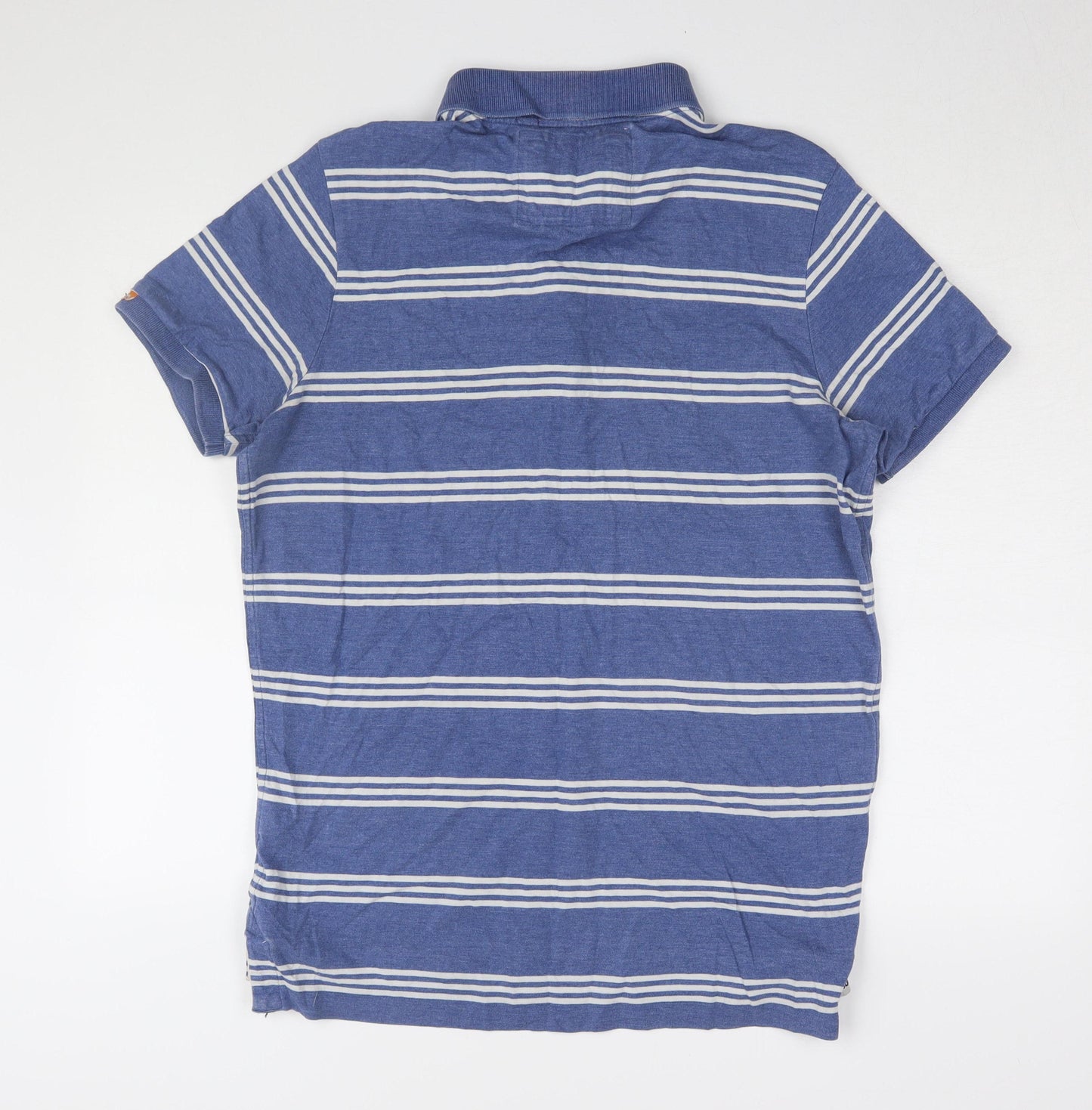 Superdry Men's Blue Striped Polo XL Short Sleeve