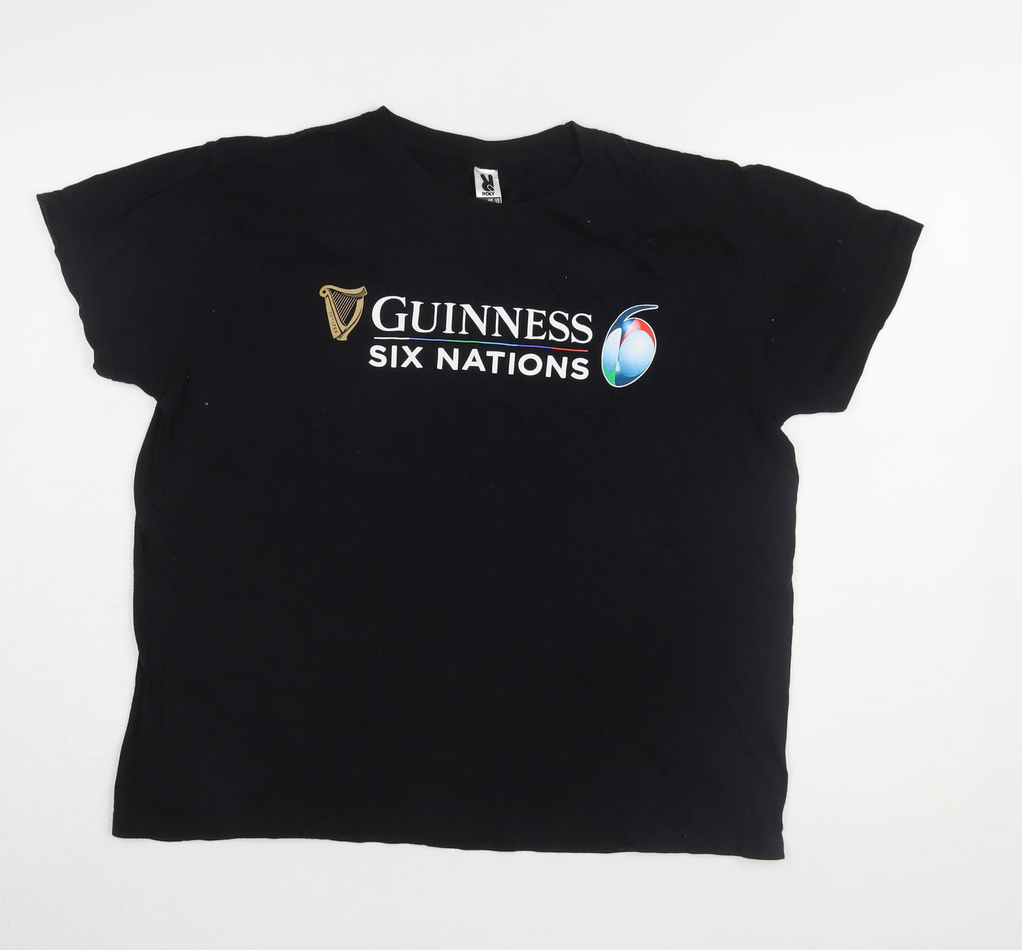 Roly Black Unisex Cotton T-Shirt, L, Casual Basic Wear